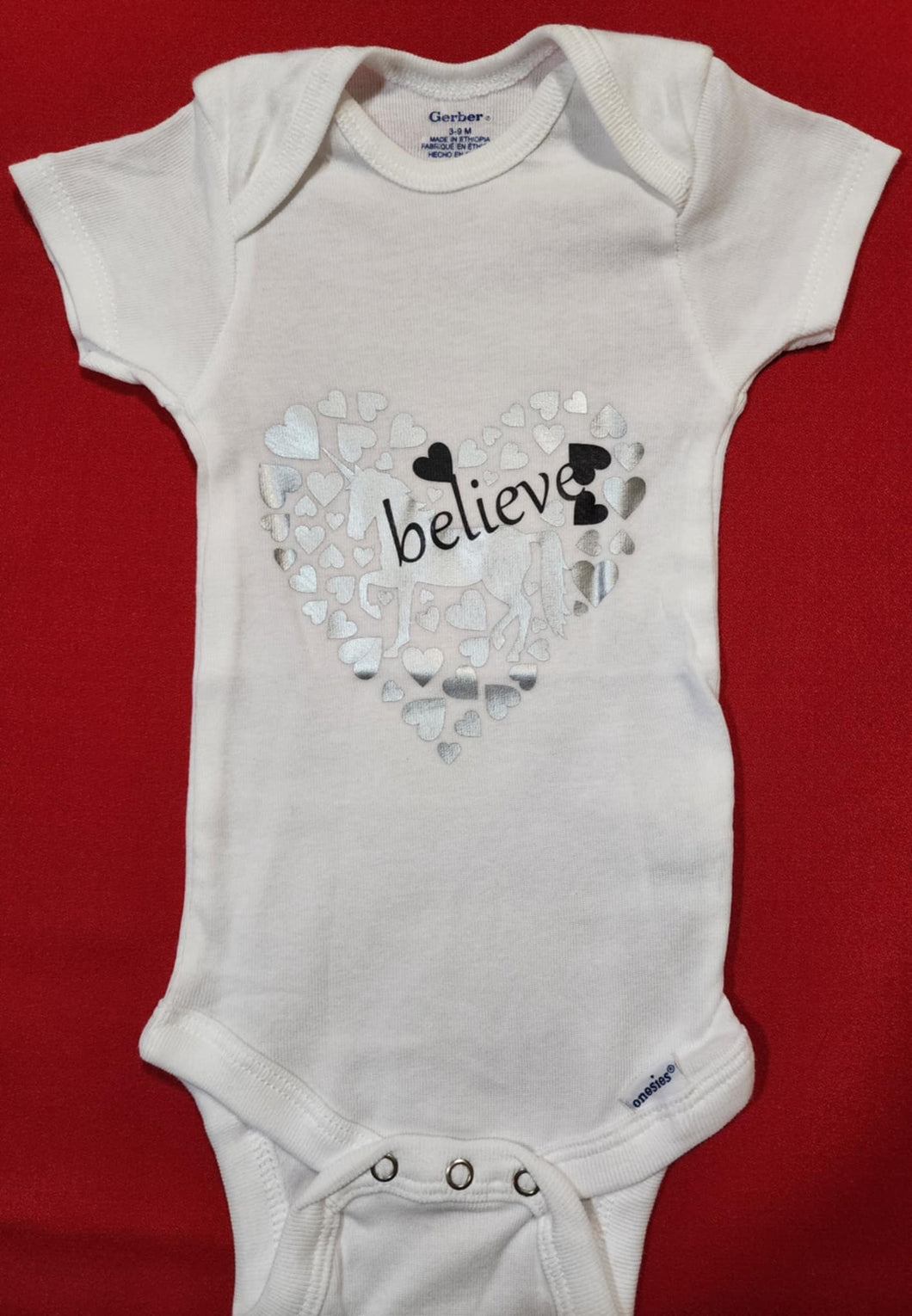 ONESIES BELIVE UNICORN SILVER