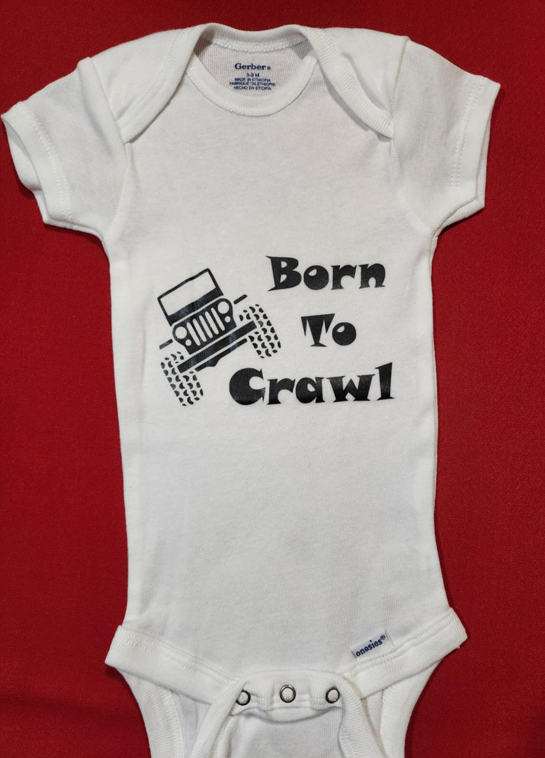 ONESIES BORN TO CRAWL BLACK