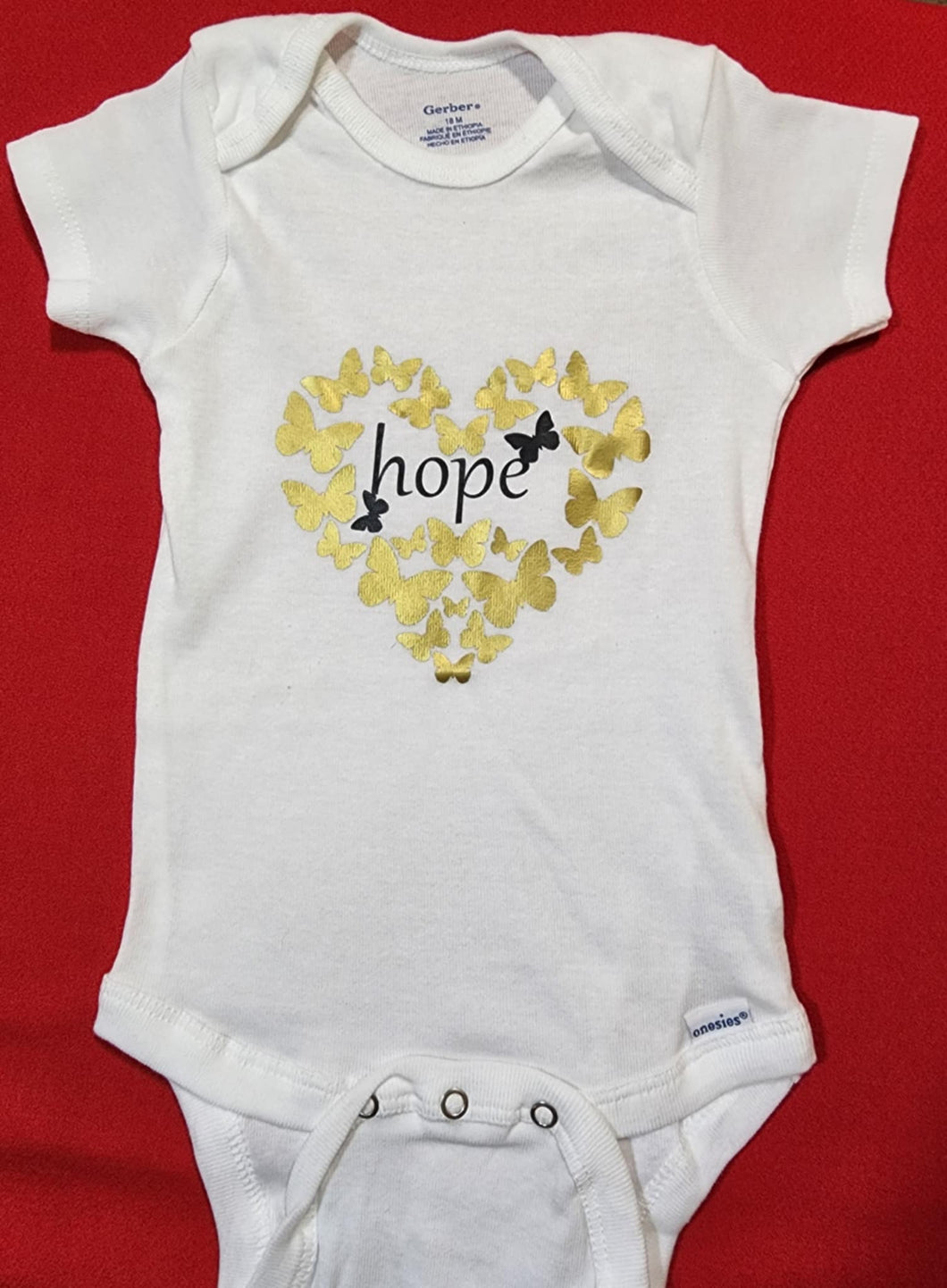 ONESIES HOPE BUTTERFLY GOLD