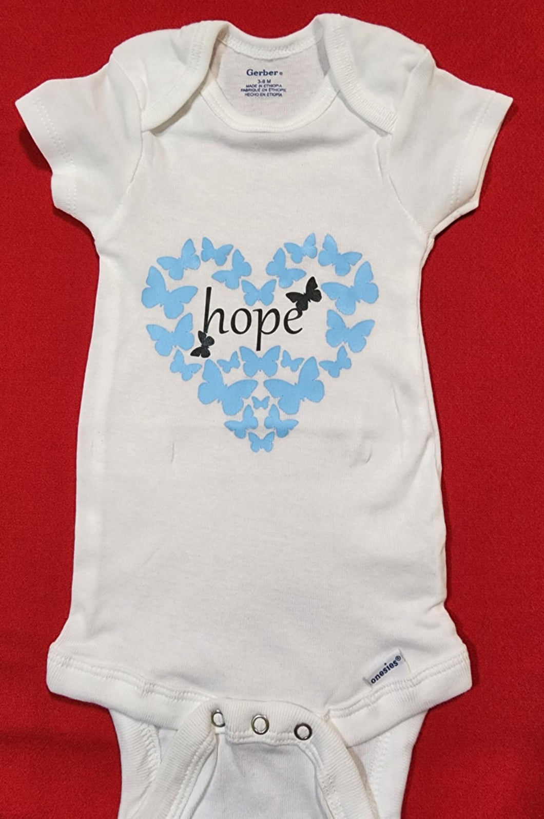 ONESIES HOPE BUTTERFLY BABY BLUE