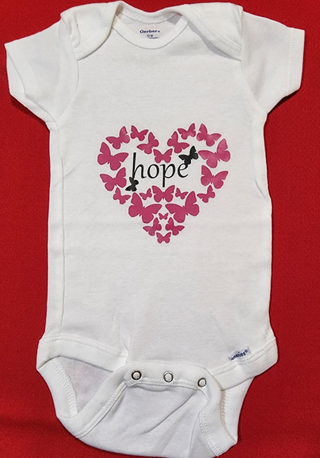 ONESIES HOPE BUTTERFLY DARK PINK